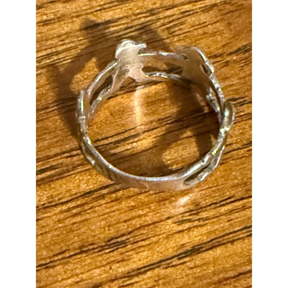 FAF Sterling Silver 925 Boy and Girl Holding Hands Cut Out Band Ring Size 8
